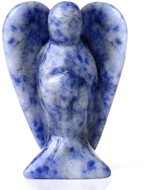 Bello dell'Angelo Blu-Bianco Sodalite Protezione Angelo Cristalli Naturali Pietre dure Cristalli Guaritori Angelo Bello Angelo Decorazione Regalo