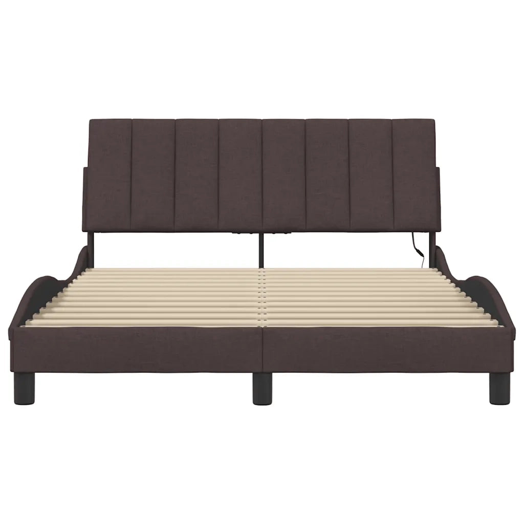 Giroletto senza Materasso Hanko Marrone Scuro 120x200 cm Tessuto