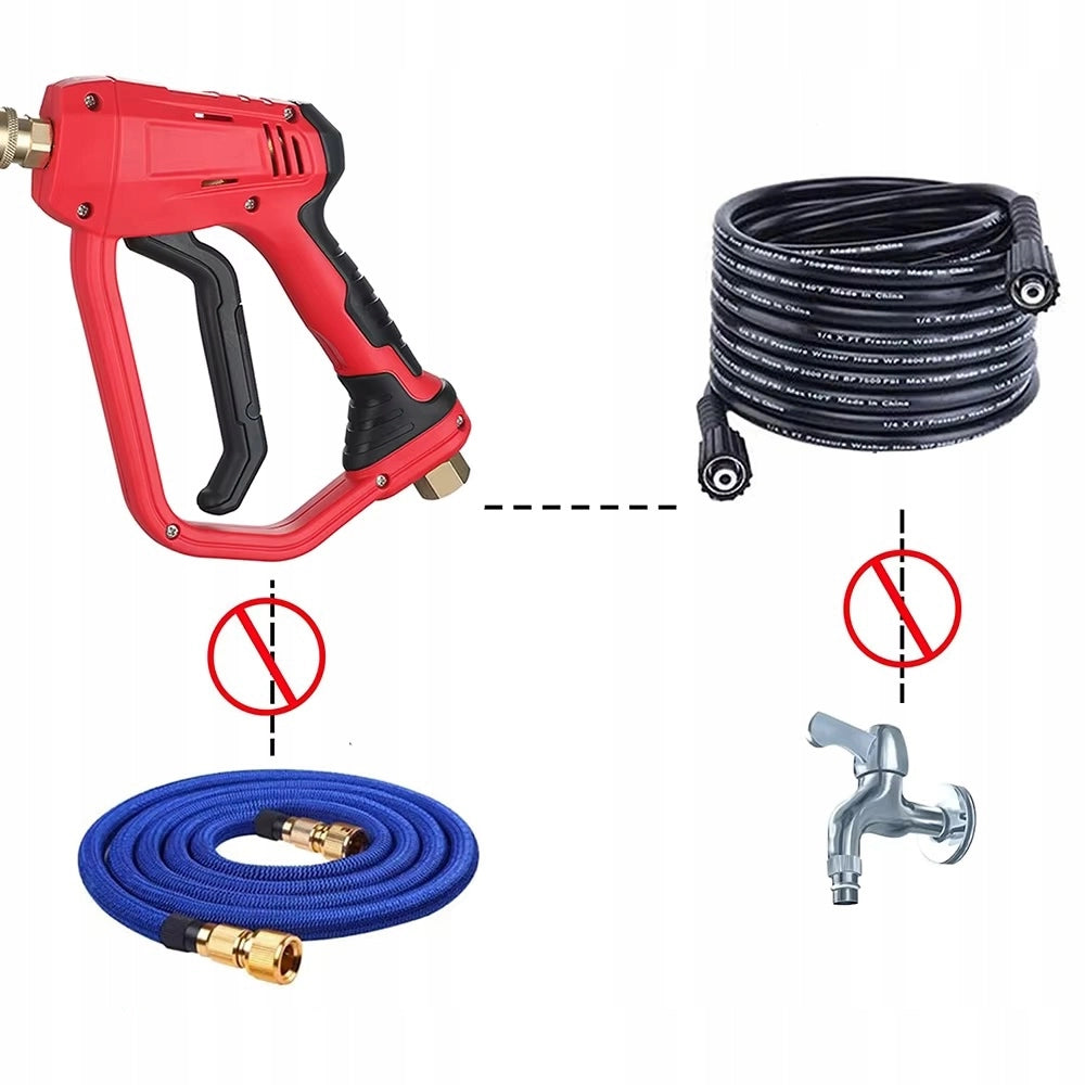 Pistola a Spruzzo Rossa 4000 PSI – Alta Pressione, Ergonomica | Attacco Rapido 1/4”, Filettatura M22-14