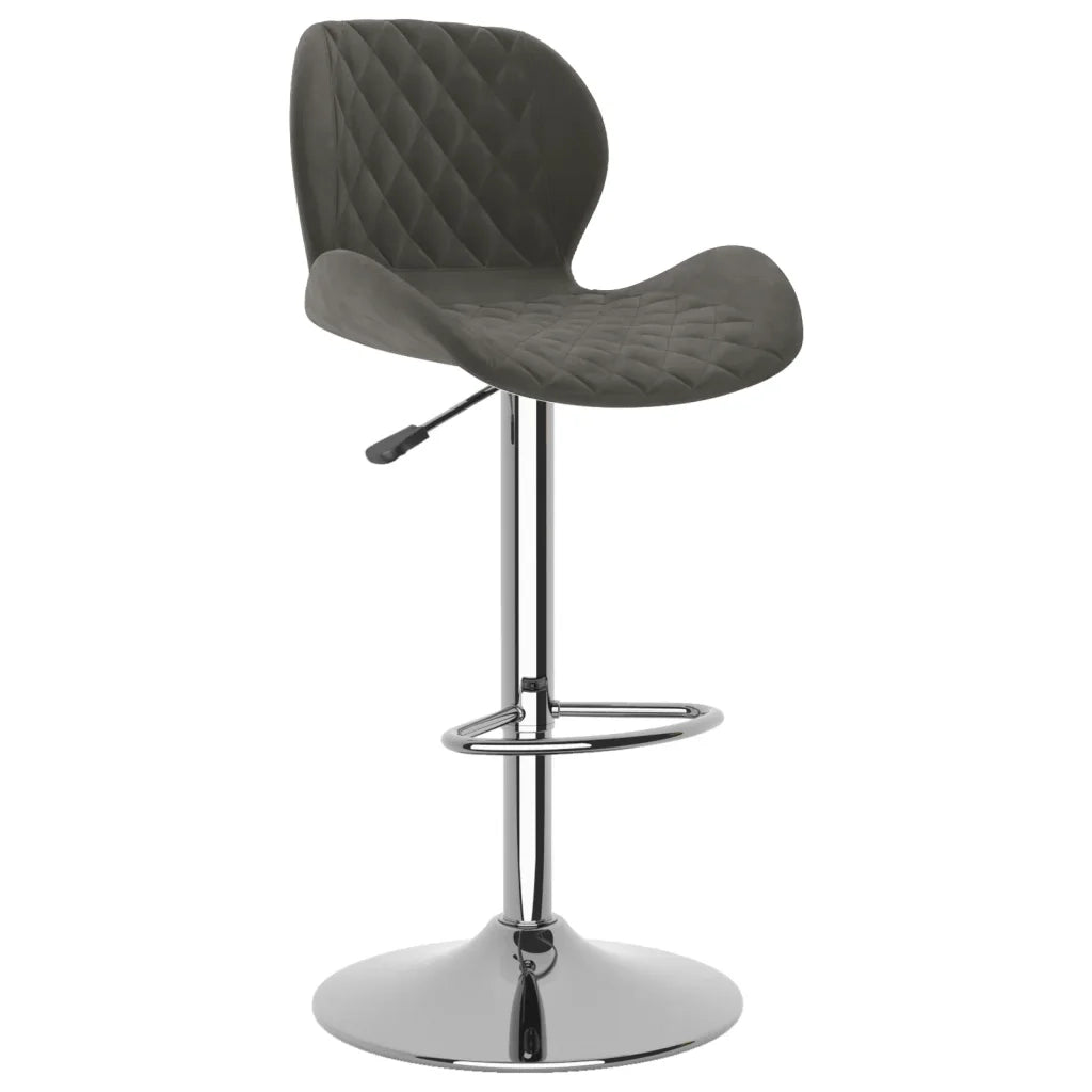 Sgabelli da Bar 2 pz Grigio Scuro in Velluto cod mxl 57327