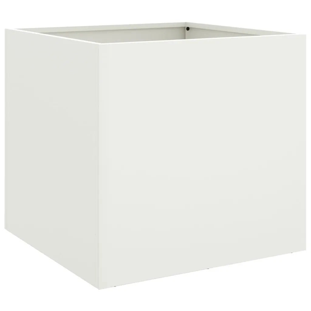 Fioriera | Cassetta per fiori | Vaso Bianca 49x47x46 cm in Acciaio