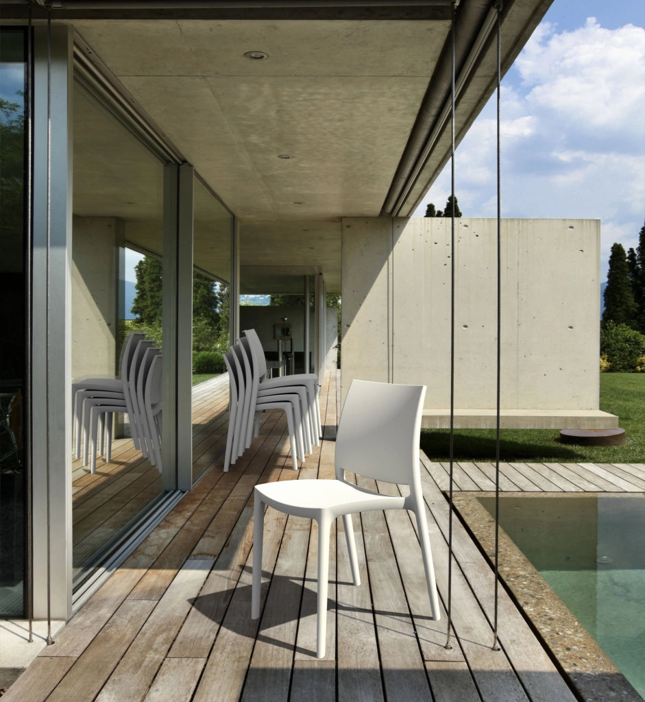 Sedia outdoor Maya impilabile bianco