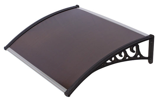 Pensilina Tettoia in Policarbonato Alveolare Fumè 100x80 cm Masi Marrone