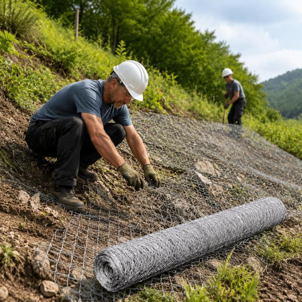 Wire Mesh, Galvanized Steel, 25 X 0.5 M, Silver