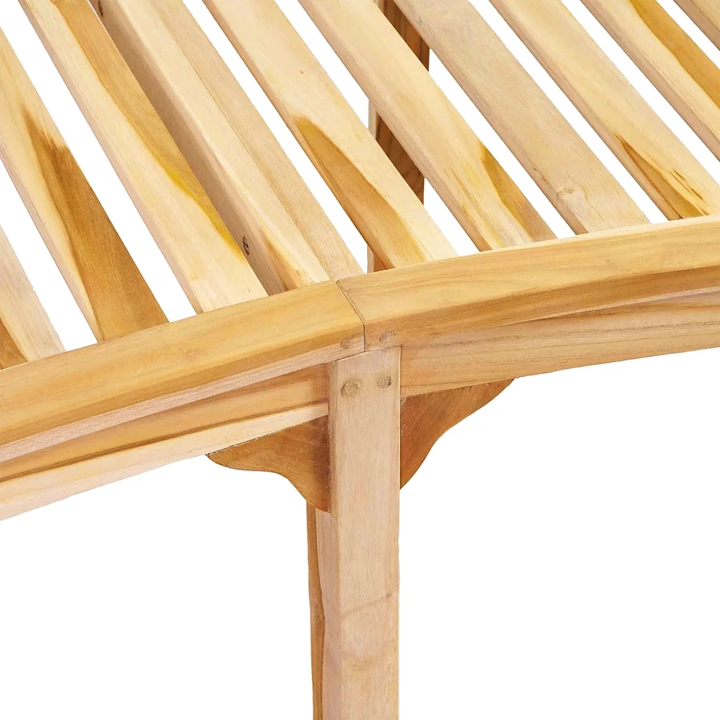 Panchina a Forma di Banana 200 cm in Legno Massello di Teak