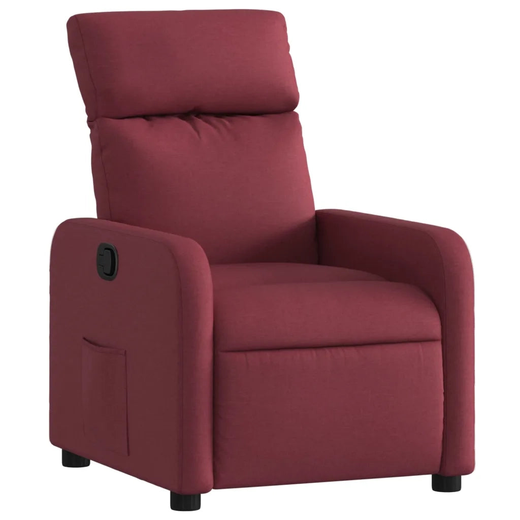 Divano Sedia-Poltrona Reclinabile in Tessuto Rosso Vino 563231