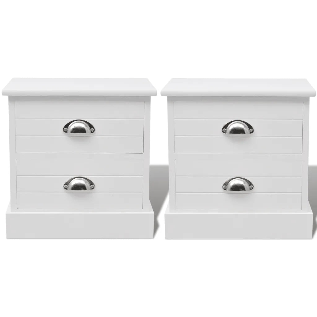 Comodini In Stile Francese 2 Pezzi Bianco cod mxl 31141