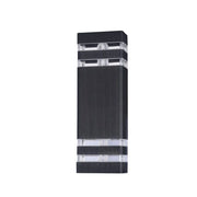 Maytoni Lampada da parete moderna Unter den Linden 2 luci E27 IP54 nero alluminio diffusore plastica trasparente
