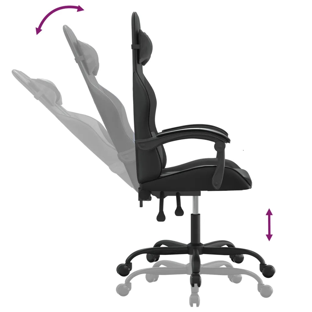 Sedia da Gaming | Sedia da e-sports Nera in Similpelle