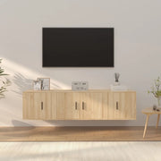 Set di Mobili Porta TV 3 pz-Set di 3 Credenza per TV Rovere Sonoma in Legno Multistrato 211245