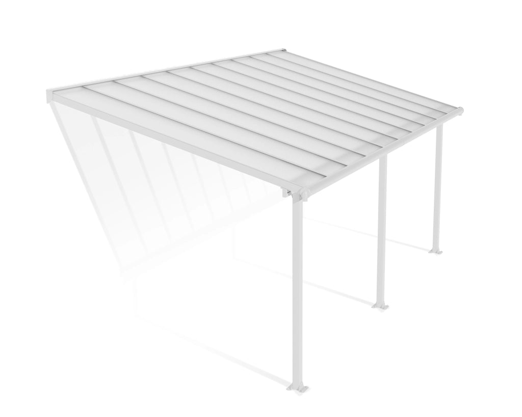 Pergola Addossata in Alluminio Olympia 3X6.2 m Bianco
