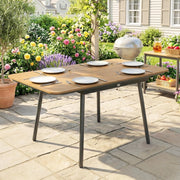 TAVOLO da giardino 140x80 cm per 6 persone in metallo e WPC teak