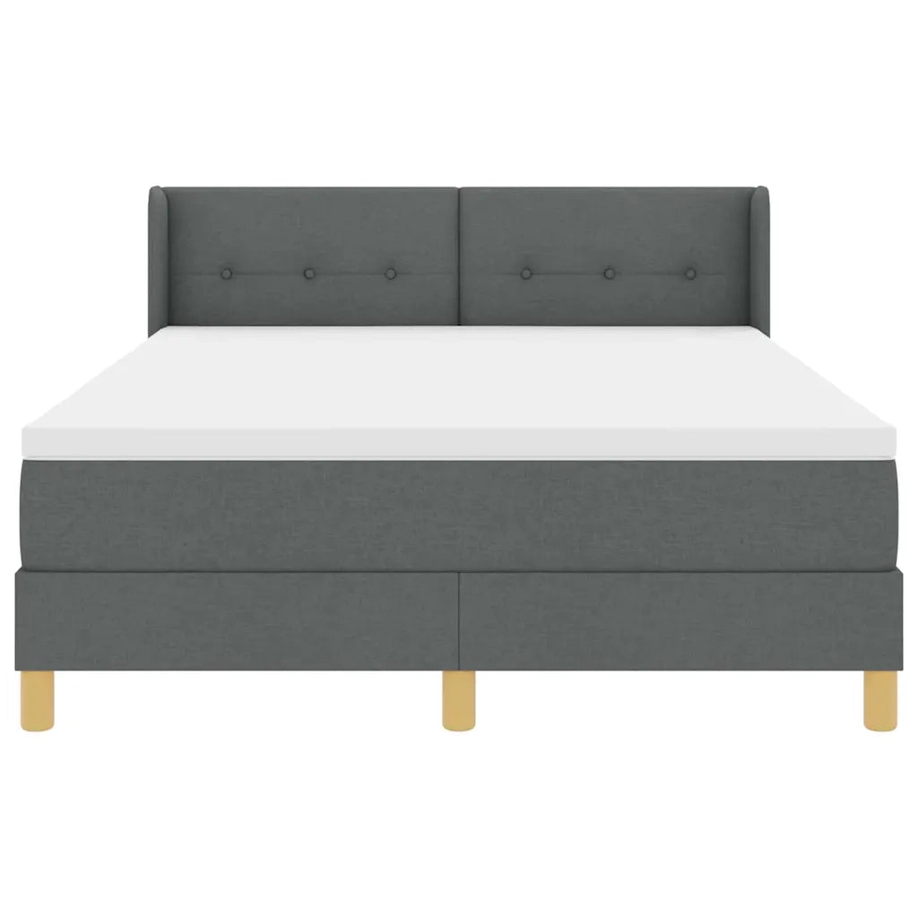 Letto a molle con testiera Grigio scuro 200 x 160 cm Poliestere
