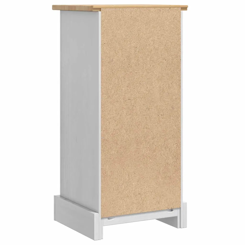 Comodino Corona Bianco 35 x 32,5 x 74 cm Pino massello 42021185