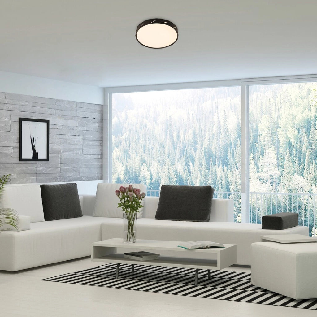 Plafoniera LED 39cm 25W nera opaca tonda Nessira Rabalux