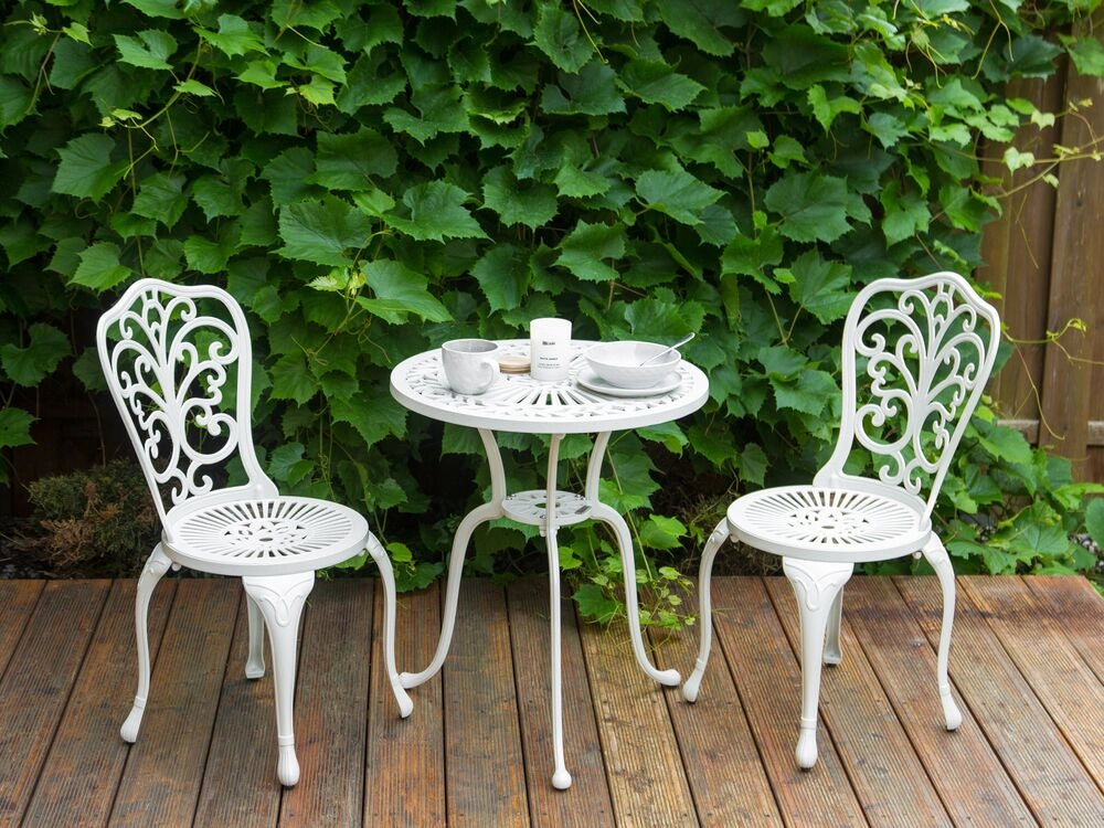 Tavolo da pranzo da giardino Bianco sporco Alluminio Rotondo ø 61 cm Outdoor Vintage