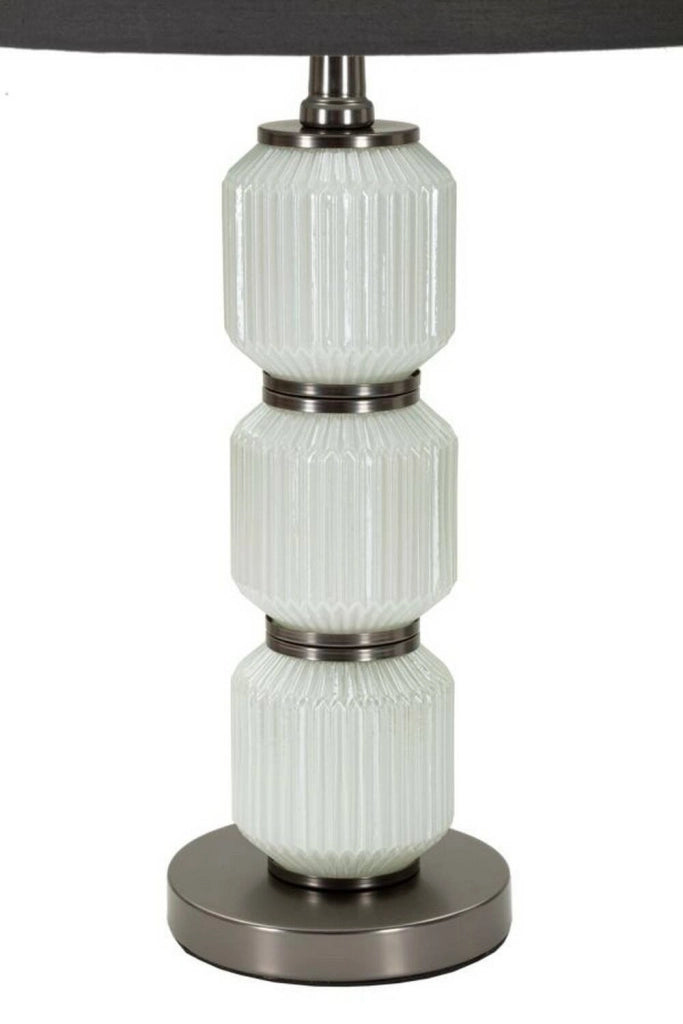 Lampada da tavolo Presolana, Luce da scrivania , Luminaria da ufficio, Lampada da lavoro, 33x33 h57 cm, Bianco e Grigio