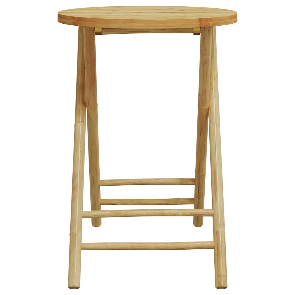 Set da Bistrot Pieghevole 3 pz | Set Salotto da Giardino Cuscini Bianco Crema in Bamb¨´