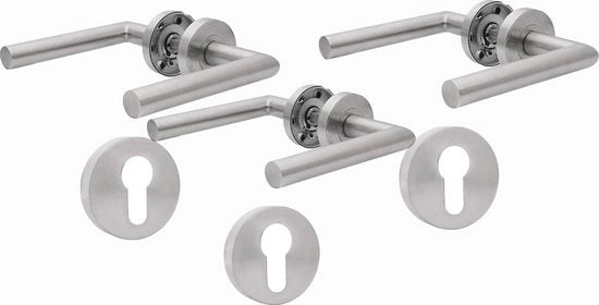 Set di maniglie per toilette in acciaio inossidabile lucidato a specchio, 3 pezzi, modello PZ