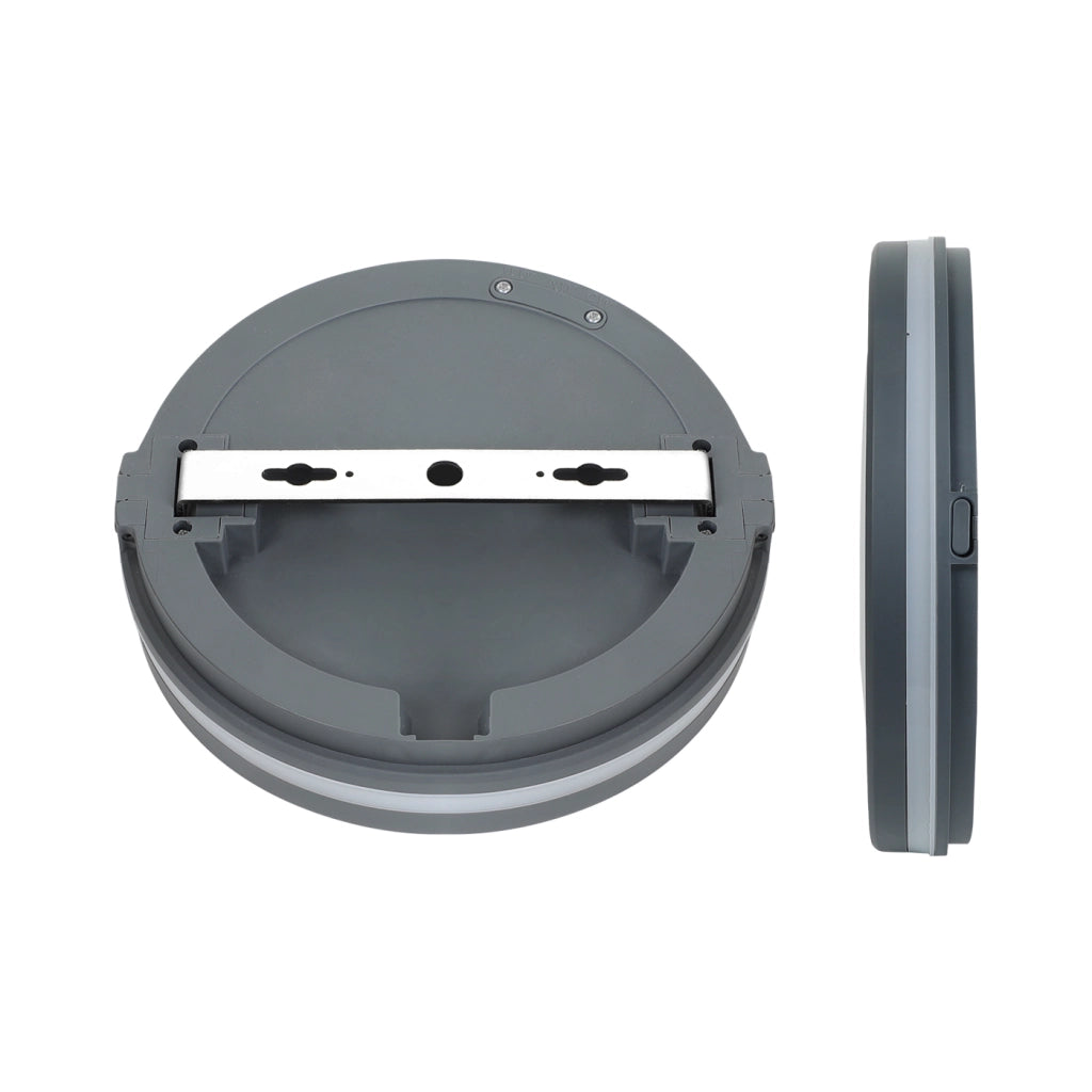 Alcapower Plafoniera LED Rotonda 15W IP54 IK08 CCT Selezionabile 3000K-4000K-6500K 1500lm Grigia, Design Compatto e Alta Efficienza Energetica