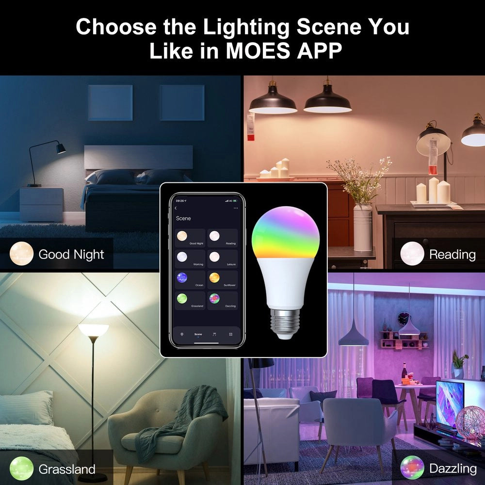 Lampada Led E27, ZigBee 3.0, RGB+CW, TUYA, Smart Life, AC 90-250V, 50/60HZ, 9W, 60X117mm, IP20, SHZ62709