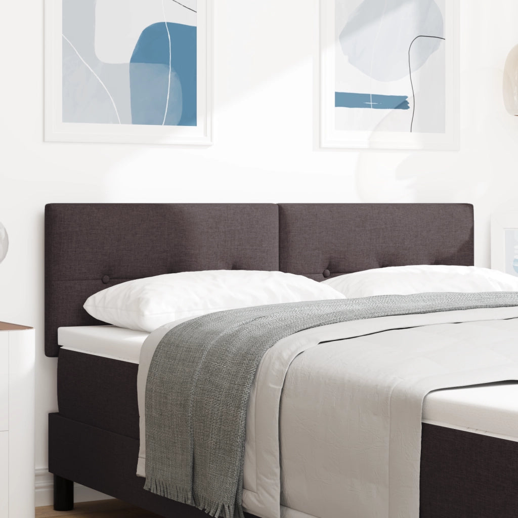 Headboard Button Tufted Marrone Scuro 160 cm Tessuto