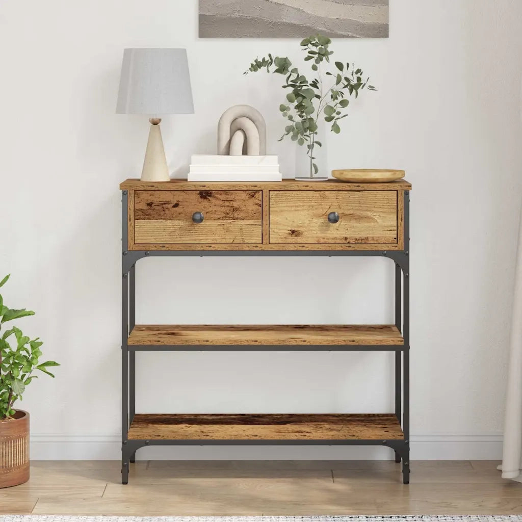 Tavolo consolle con cassetto Legno vecchio 72.5 x 25 x 75 cm 863519