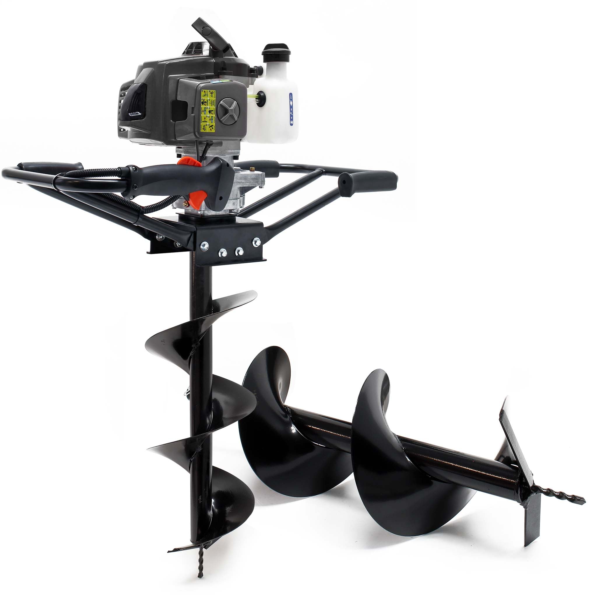 Mototrivella a benzina, motore a 2 tempi di 3 CV e punte elicoidali Ø250mm e 300mm, uso 2 persone