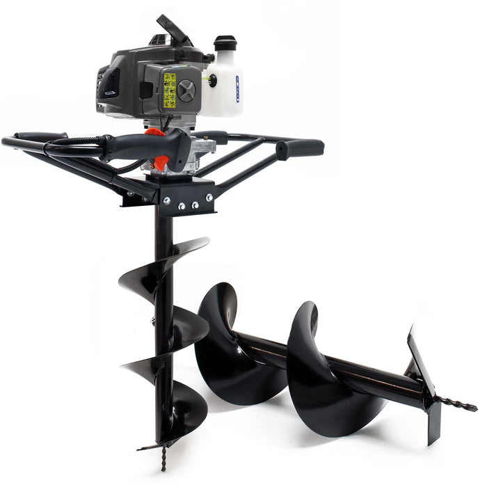 Mototrivella a benzina, motore a 2 tempi di 3 CV e punte elicoidali Ø250mm e 300mm, uso 2 persone