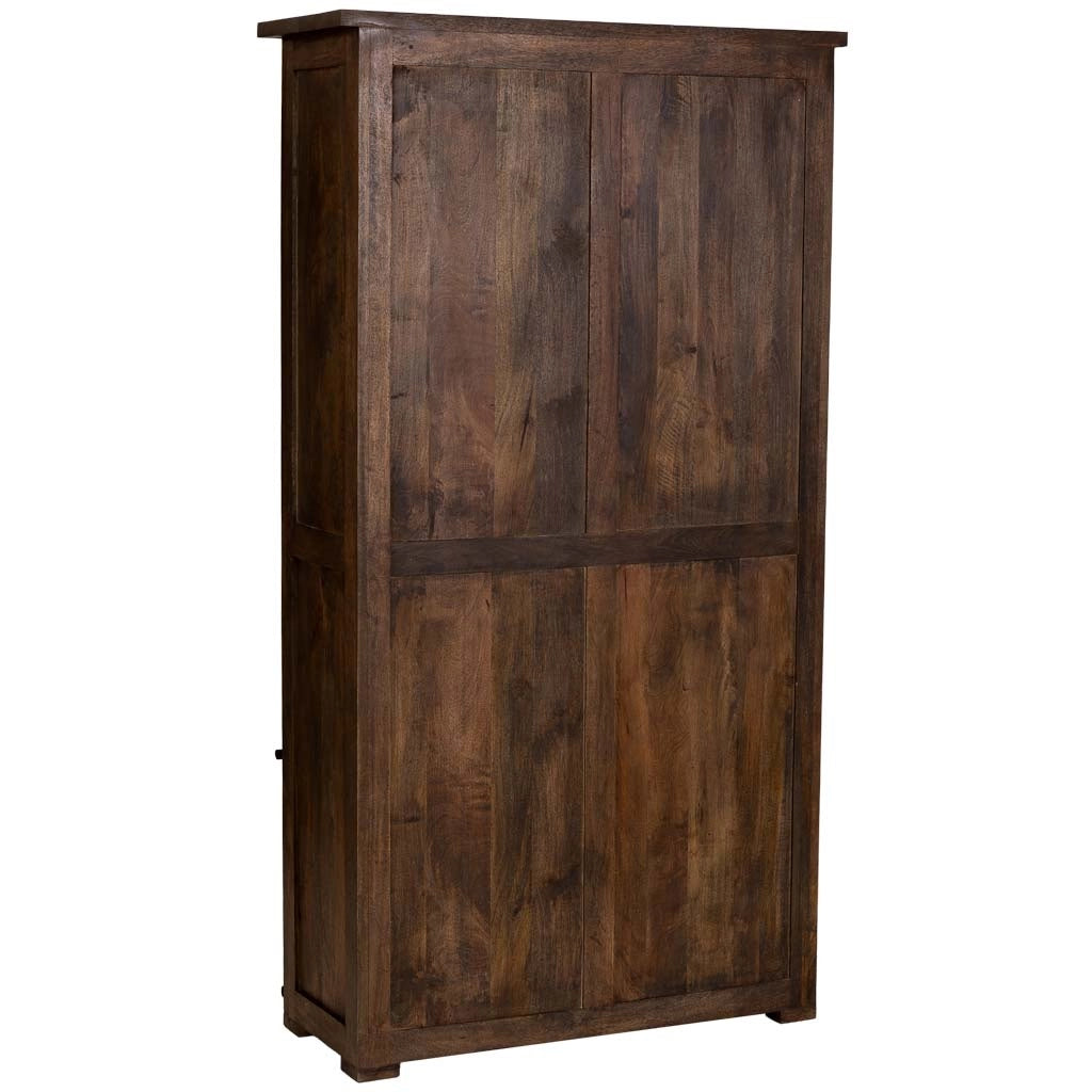 Libreria in legno artigianale marrone 100x40x185h cm