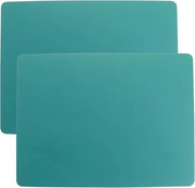 Set di 2 Piatto di Silicone - Protezione per Tavolo Multifunzionale con Trattamento Antiscivolo - Resistente al Calore e Antiscivolo (Verde)