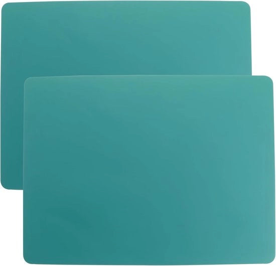 Set di 2 Piatto di Silicone - Protezione per Tavolo Multifunzionale con Trattamento Antiscivolo - Resistente al Calore e Antiscivolo (Verde)