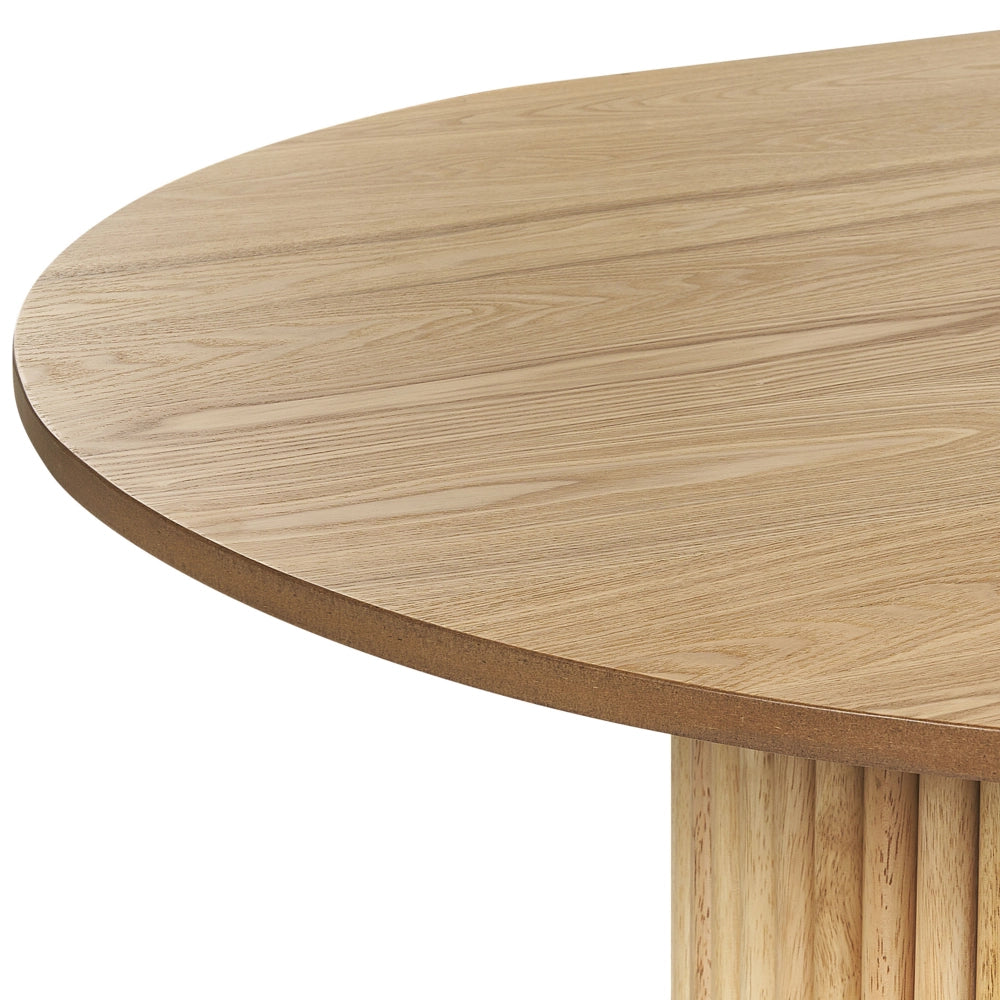 Tavolo da pranzo in legno di frassino naturale, piano in MDF, gambe in legno di gomma 180 x 100 cm Stile rustico moderno