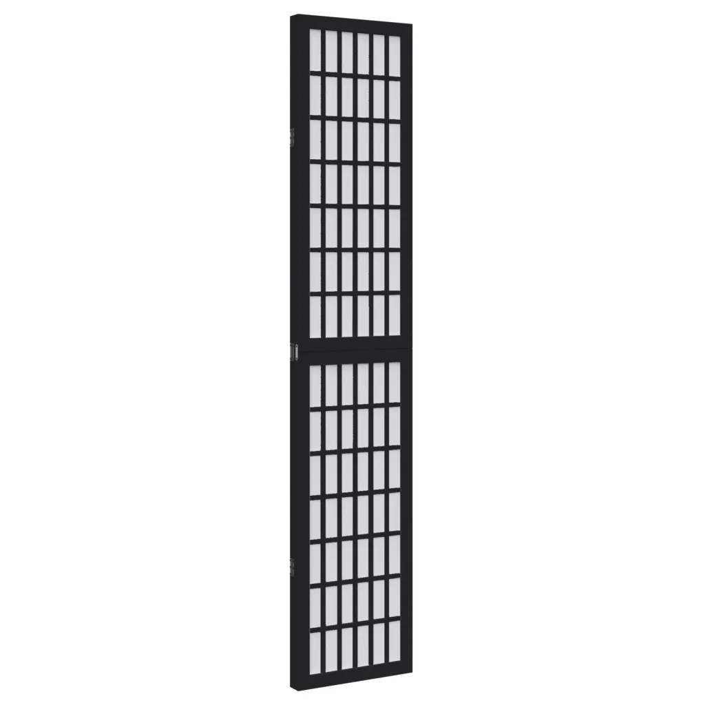 vidaXL Divisorio Ambienti 3 Pannelli Nero Legno Massello di Paulownia