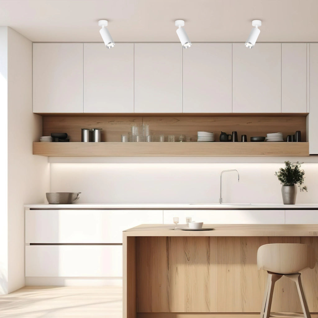 Faretto soffitto Mica bianco cromo tondo orientabile GU10