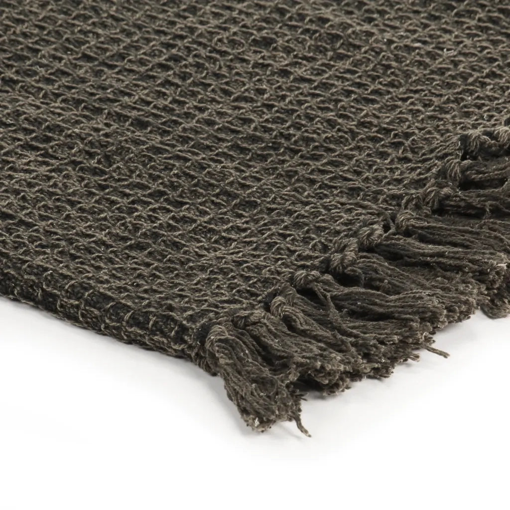 Copriletto in Cotone 160x210 cm Antracite/Marrone 133750
