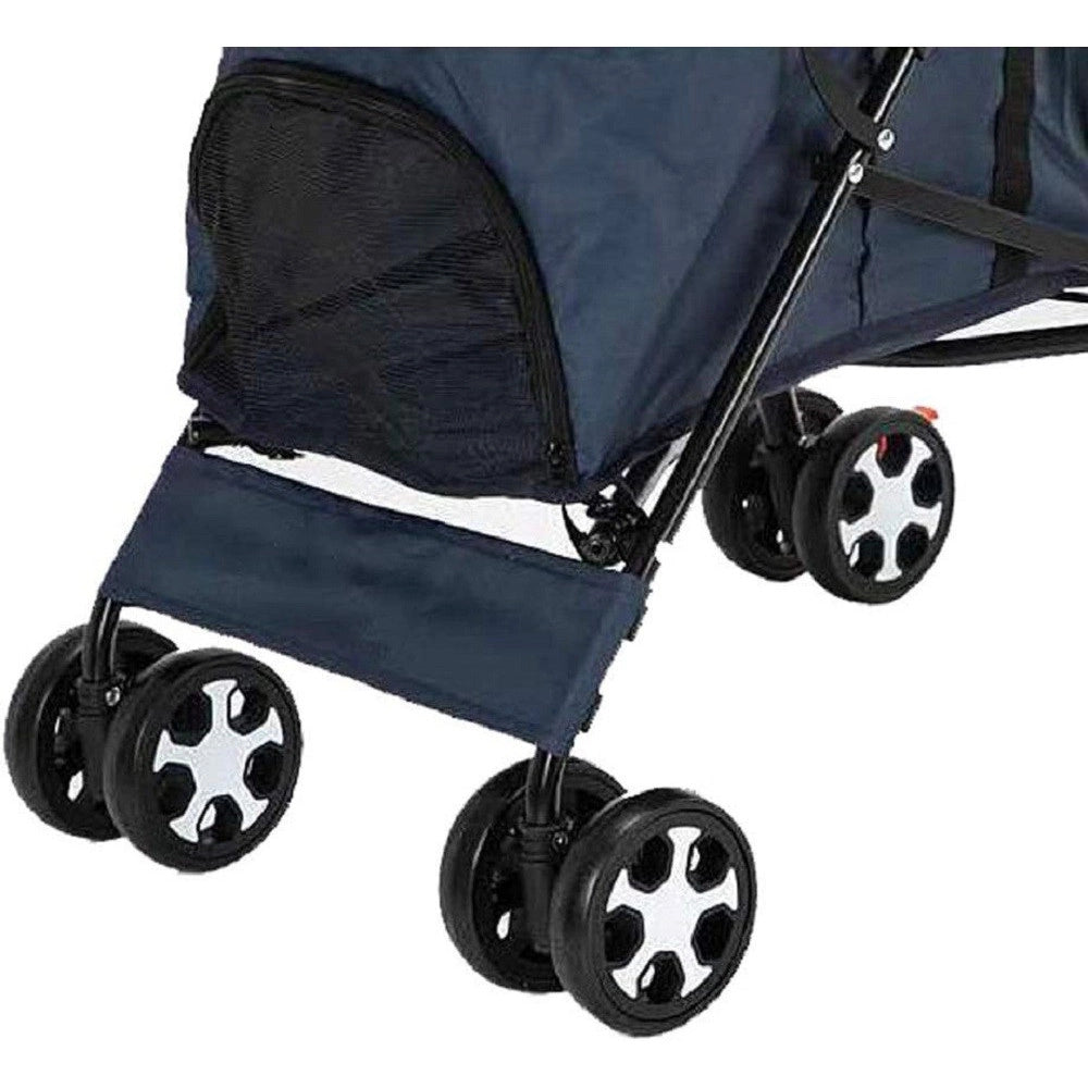 Trade Shop - Passeggino Cani Viaggi Carrozzina Pieghevole Parapioggia Auto Portatile 4 Ruote -