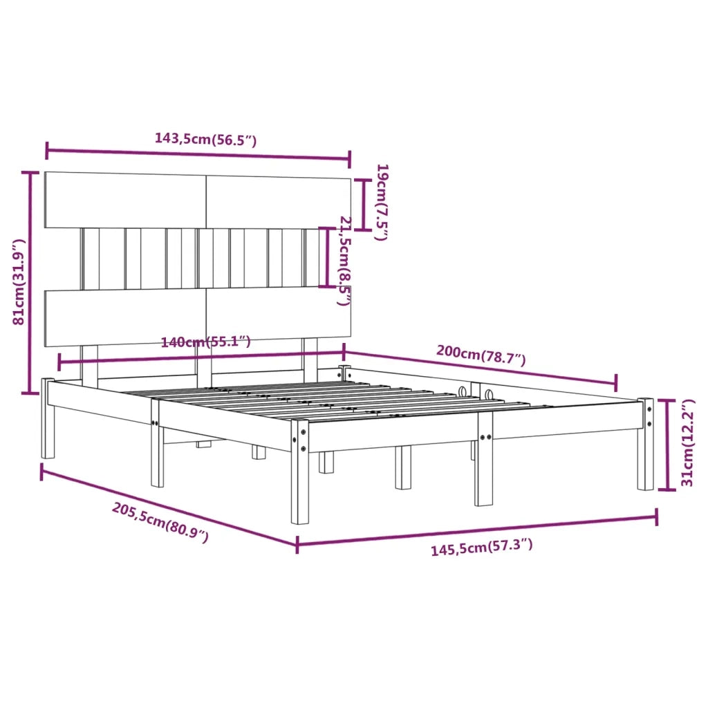 Giroletto Bianco in Legno Massello 140x200 cm 3104739