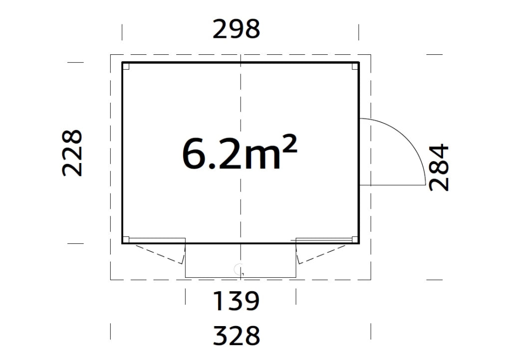 Chiosco in legno non trattato Marian pieghevole 298X228
