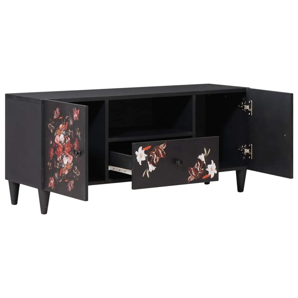 Mobiletto moderno con 2 ante 105 x 33,5 x 46 cm in legno massello di mango multicolore 02_0057856