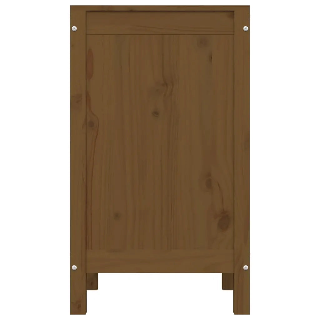 Contenitore per Bucato Ambra 44x44x76 cm Legno Massello Pino 823577
