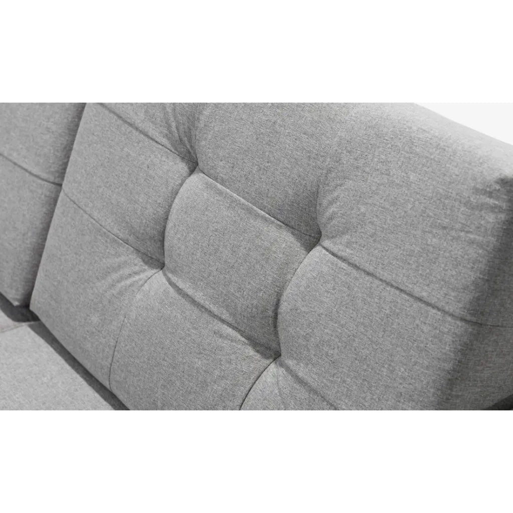 Divano angolare trasformabile HASGARD 3 posti grigio 248x162 cm - con vano contenitore e piedi in legno