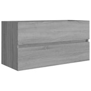 Mobiletto lavabo da bagno moderno e minimalista 90 x 38 x 45 cm in legno composito grigio con vano contenitore 02_0048237