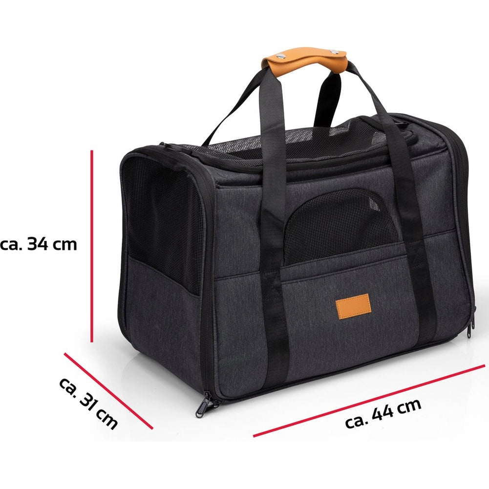 Borsa per Trasporto Animale Pieghevole Trasportino 44x31x34 cm Cuccia e Ciotola