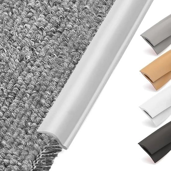 Liste di Contatto Autoadesiva - Striscia di Transizione in PVC per Tappeti - Listello di Contatto - Impermeabile - Resistente ai Colpi - 3 m x 3,5 cm - Adesivo per Tappeti