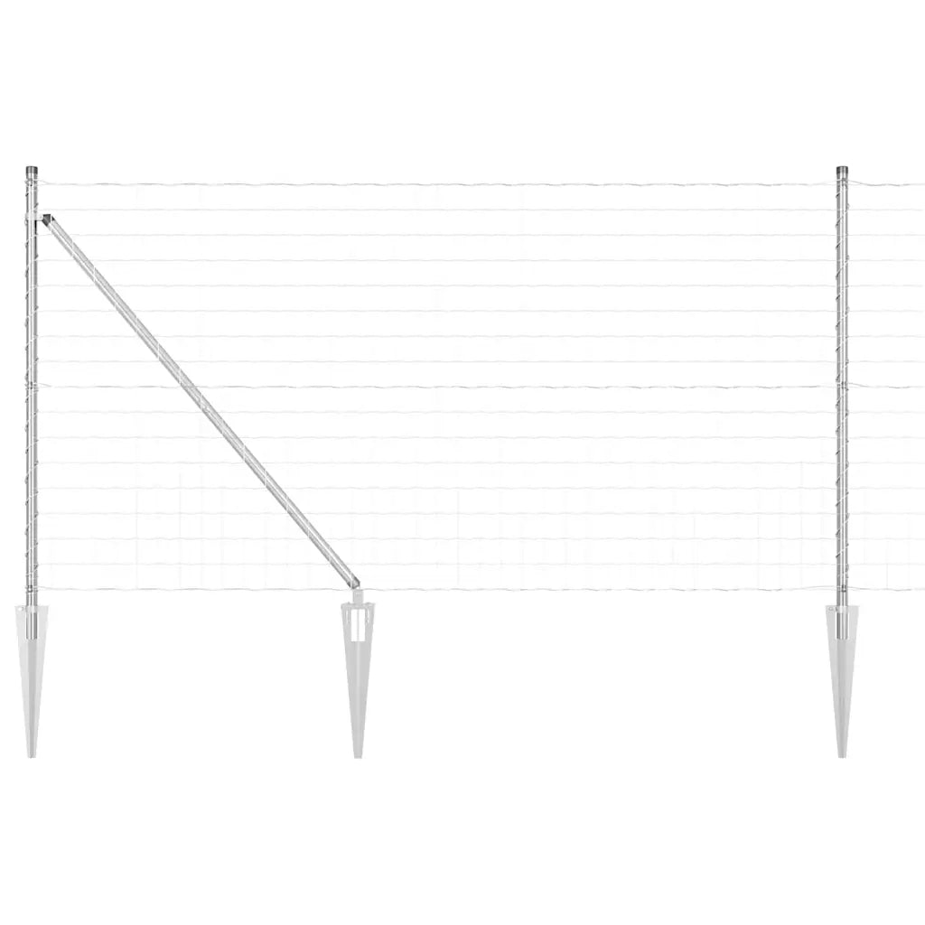 Recinzione da Giardino | Recinzione con Posto Argento 1 x 10 m Acciaio