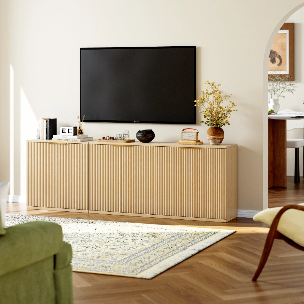 Credenza con 2 ante e ripiani; per soggiorno; in MDF; 80×40×80 cm; rovere