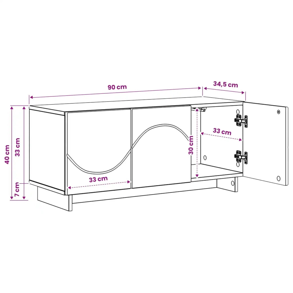 Supporto TV 90 x 34.5 x 40 cm Legno antico Legno ingegnerizzato 8011574