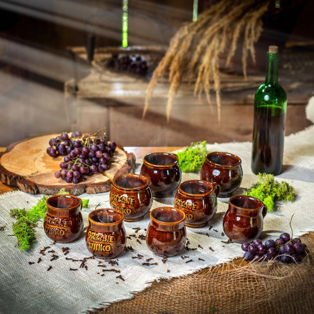 Set di 2 tazze da vin brulé KADAX da 300 ml con manico in gres.