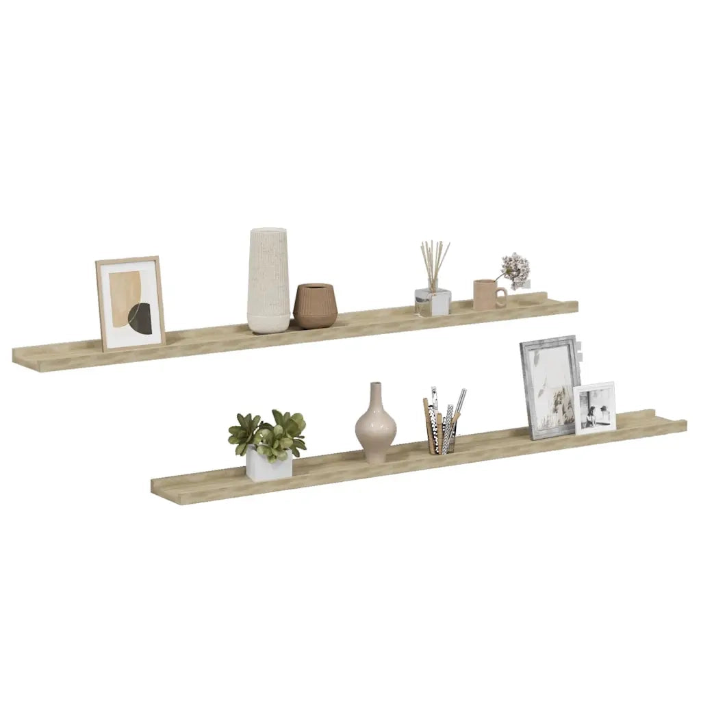 Mensole da Parete 2 pz Rovere Sonoma 115x9x3 cm 326683